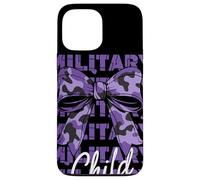 Military Child Purple Camouflage Bow Month Family Support Case for iPhone 13 Pro Max