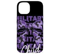Military Child Purple Camouflage Bow Month Family Support Case for iPhone 14