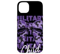 Military Child Purple Camouflage Bow Month Family Support Case for iPhone 14 Plus