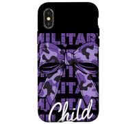 Military Child Purple Camouflage Bow Month Family Support Case for iPhone X/XS
