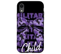 Military Child Purple Camouflage Bow Month Family Support Case for iPhone XR