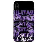 Military Child Purple Camouflage Bow Month Family Support Case for iPhone XS Max
