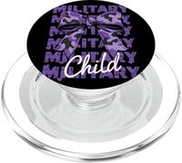 Military Child Purple Camouflage Bow Month Family Support PopSockets PopGrip for MagSafe