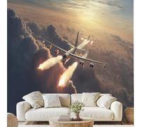 Military Combat Aircraft Wall Paper Aircraft Airplane Self-Adhesive Wallpaper 250x175 cm Modern Plane Wallpaper Mural for Living Room Bedroom Decor Removable Poster Qe126D