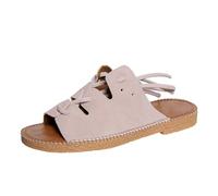 Military Combat Womens Gladiator Strappy Sandals Flats Slides Thong Lace up Dressy Summer Square Toe Roman Shoes Comfortable Flat Beach Open Toe Casual Sandal Footwear for Ladies(Red,7.5)