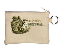 Military Communication and Tactical Operations Illustration Key Chain Coin Purse Beige