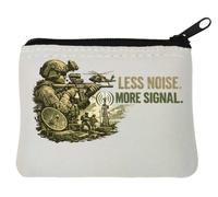 Military Communication and Tactical Operations Illustration Neoprene Coin Purse Pouch 10x11cm White
