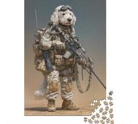 Military Dog Soldier Gear Jigsaw Puzzles Puzzles for Adults Kids. 1000 Piece Whimsical Challenge Toy Educational Game Home Decoration for Adults& Kids Age 14 Years Up 38x26cm/1000pcs