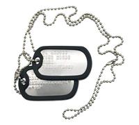 Military Dog Tags - Set of 2 Personalised Stainless Steel Nickel Plated Army Style Dog ID Tags with Ball Chains & silencers Read Description to See How to ADD Personalisation