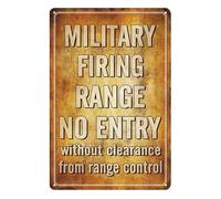 Military Firing Range Signs Vintage Metal Tin Sign Military Decor World War 2 Memorabilia Posters War Thunder Man Cave Garage Pub Wall Decor 8x12 Inch