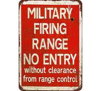 Military Firing Range Vintage Reproduction Metal Tin Sign,. A classic retro sign, adding a historic touch to any space. 8x12 Inch