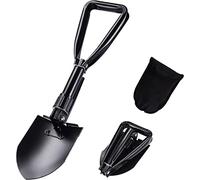 Military Folding Camping Shovel, Multifunctional Folding Spade Mini Trenching Shovel with Carrying Pouch for Survival Camping Outdoor