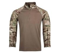 Military Force, MTP British Army Style UBACS Camouflage Pattern, Combat Shirt, Under Body Armour, Tactical Quarter-Zip, Arm Pockets, Quick Dry, Light Weight (Medium)