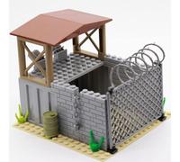Military Game Scene Guard House Building Blocks Set, DIY Military Series Building Model Set, MOC Modular House for SWAT Army Policen, Compatible with Major Brands (A)