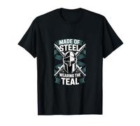 Military Grade Mental Health Shirt - Made Of Steel Teal T-Shirt