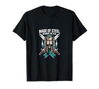 Military Grade Mental Health Shirt - Made Of Steel Teal T-Shirt