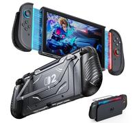 Military Grade Protection: FYOUNG Dockable Case for Nintendo Switch 2 (2025), Removable TPU Handle Cover for Joy-Con 2, Anti-Scratch PC Back Shell Protective Case for Switch 2 Accessories-Black