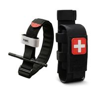 Military-Grade Tactical Combat Tourniquet | Severe Bleeding Control | Rapid One-Hand Application, Time-Stamped, First Aid, EMS, Law Enforcement, Outdoor Survival (Set of 1 Tourniquet 1 Pouch)