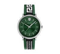 Military Green Dial Leather Watch, male, Versace, Watches, Multicolor, ONE SIZE, Accessories ONE SIZE