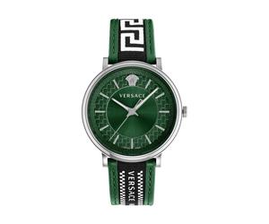 Military Green Dial Leather Watch, male, Versace, Watches, Multicolor, ONE SIZE, Accessories ONE SIZE