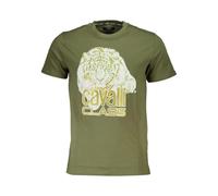 Military Green Tiger Head Tee, male, Cavalli Class, T-Shirts, Green, 2XL, Tops 2XL