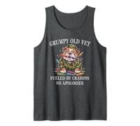Military Grumpy Old Vet Crayons Fueled NO Apologies Corps Tank Top