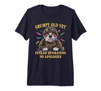 Military Grumpy Old Vet Crayons Fueled NO Apologies Jarhead Premium T-Shirt