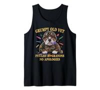 Military Grumpy Old Vet Crayons Fueled NO Apologies Jarhead Tank Top