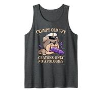 Military Grumpy Old Vet Crayons ONLY NO Apologies Vietnam Tank Top