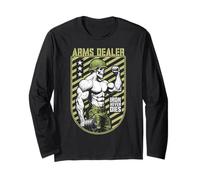 Military Gym Skeleton Bodybuilder Funny Arms Dealer Soldier Long Sleeve T-Shirt