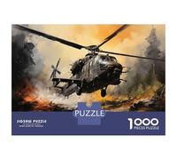 Military Helicopter Attack 1000 Pieces Jigsaw Puzzle Premium Jigsaw Puzzle Thick Cardboard Impossible Hard Challenging Relaxation Creativity Gift Giving for Adults 70x50cm/1000pcs