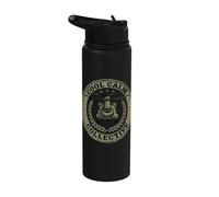 Military Helicopter Patch Cool Calm Collective Aviation Stainless Steel Insulated Water Bottle