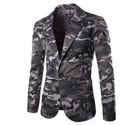 Military Jacket Men Camo | Mens Sports Jackets Smart Casual Blazer Comfortable Lounge Jacket Slim Fit Formal Jackets Lapel Single-Breasted Jacket V Neck Suit Jacket Multi-Pocketed Dinner Jacket