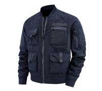 Military Jacket Mens Windproof Cargo Coats Windbreaker Lapel Collar Tactical Combat Jacket Classic Vintage Outwear Full Zip Outdoor Climbing Hiking Military Jackets Coats with Multi Pockets