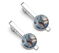 Military Jet Airplane Tie Clips for Men Shirt Necktie Bar Pinch Mens Suit Tie Accessories Silver Tack Pins Cufflinks