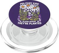 Military Kid Dandelion Bloom Where They're Planted Purple Up PopSockets PopGrip for MagSafe