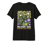 Military Kid Dandelion Bloom Where They're Planted Purple Up Premium T-Shirt