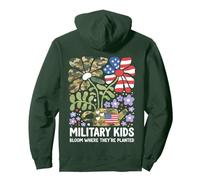 Military Kid Dandelion Bloom Where They're Planted Purple Up Pullover Hoodie