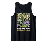 Military Kid Dandelion Bloom Where They're Planted Purple Up Tank Top