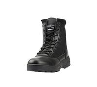 Military Leather Boots for Men, Outdoor Tactical Boots, Non-Slip Wearable Hiking Shoes, Comfortable Breathable,Black-36