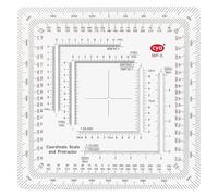 Military Map Protractor, Military Style, UTM/MGRS Coordinate Scale Map, Perfectly Cut Land Navigation Protractor, Maps Reading and Grid Coordinate Reader, LYMXsd