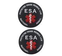 Military Morale Patches, Protected Under Federal Law ESA Emotional Support Animal Badges Tactical Emblem Hook and Loop Appliques for Jacket Clothing Handbag Shoes Caps, 2 Pieces