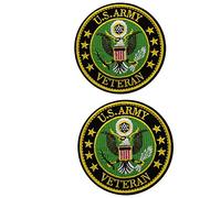 Military Morale Patches, US Army Veteran Badges Tactical Emblem Hook and Loop Appliques for Jacket Clothing Handbag Shoes Caps, 2 Pieces