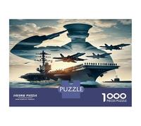 Military Navy Warship 1000 Piece Classic Jigsaw Puzzle Jigsaw Puzzle Set Thick Cardboard Teen Puzzle Fans 12-18 Logic Skill After-School Party Game Best Gift Lovers 38x26cm/1000pcs