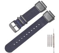 Military Nylon strap Compatible with Casio AE1200WH AQ-S810W SGW-300H 400 500 Men's stainless steel ring Replacement Watch band (Blue Blackbuckle)