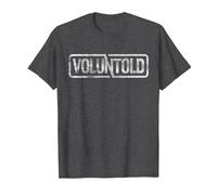 Military Phrase Voluntold Not Volunteer Distressed T-Shirt, Men, Dark Heather Grey, 6X-Large