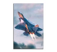 Military Poster F-22 Raptor Jet Fighter Wall Art Airplane Plane Flying Flight Picture Posters Print on Canvas Painting Wall Art for Men Bedroom Living Room Office UnFrame 12x18inch(30x45cm)