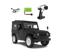 Military RC Rock Truck, 4WD High-Simulation Remote Control Off-Road Crawler with LED Lights & 7.4V Battery, 2.4G Proportional Control Drift Vehicle for Adults