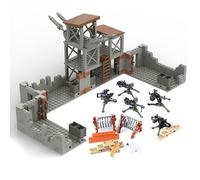 Military Scene Fort Building Blocks Kit, 267 Pieces WW2 War Fortress Architecture Bunker Model with Weapons Construction set