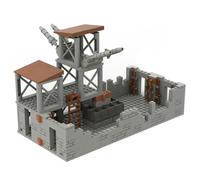 Military Scenes Building Blocks Kit, 267 Pieces Military War Scene Clamping Building Blocks Model with Weapons, Military Outpost Tower Architecture Construction Set for Soldiers Construction Toy Set